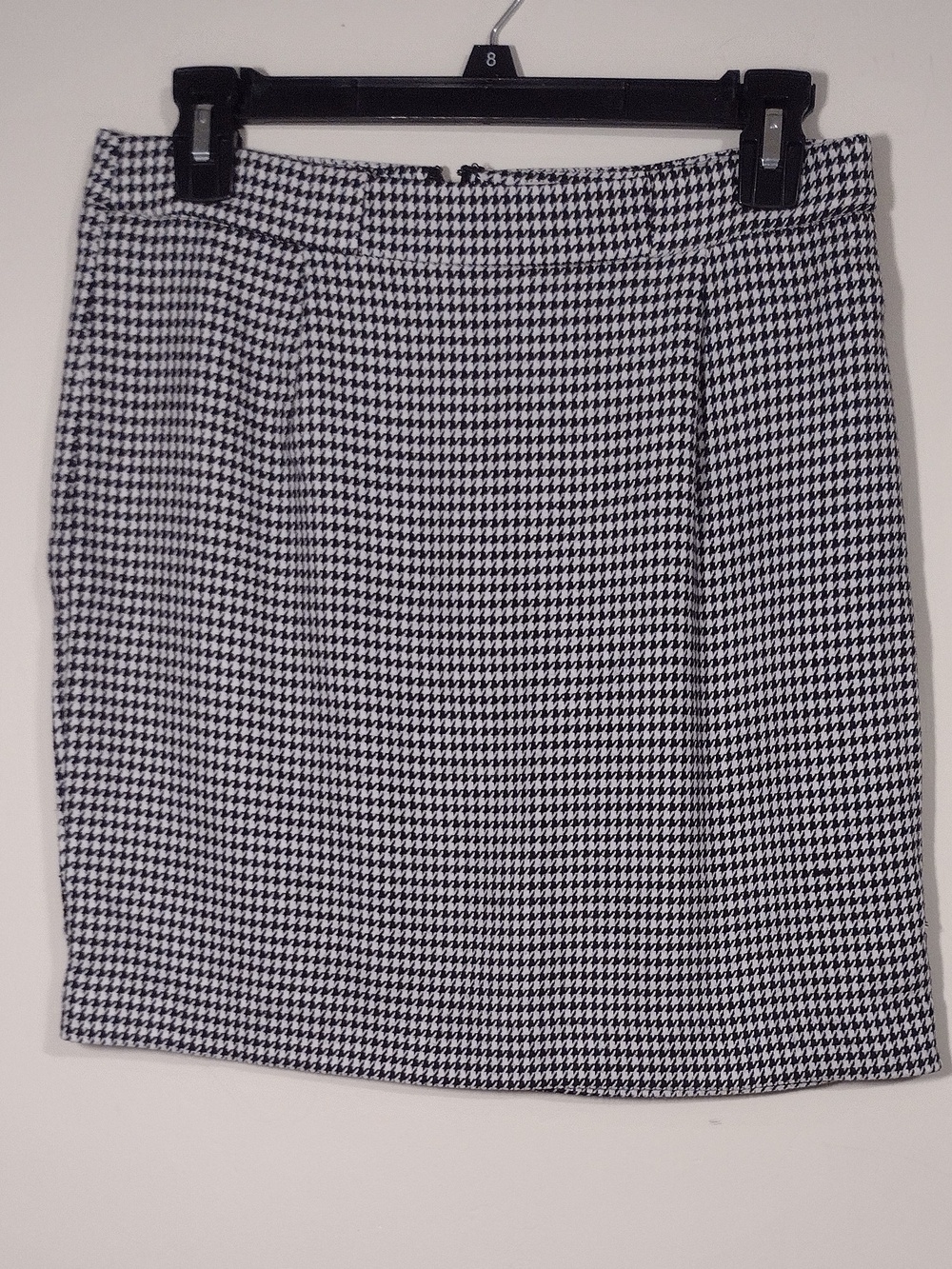 Loft Classic Black and White Houndstooth Pencil Skirt Sz 4 petite